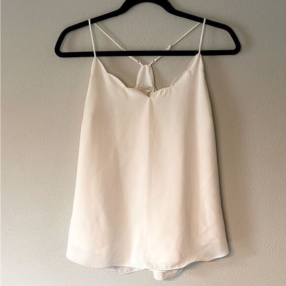 New! Beautiful, J. Crew, Strappy, Flowing, Off-White, Lined Tank. Size 8. - Picture 1 of 4